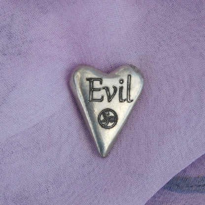 Evil, BDSM Pocket Token, BDSM Accessories, Sub Aftercare Token, Aftercare Submissive, Handmade, in Fine Pewter, by William Sturt