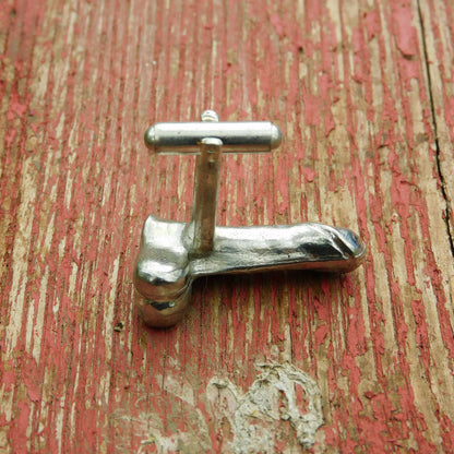 Adult Novelty Cufflinks, Handcast Pewter Cufflinks, Polished Finish