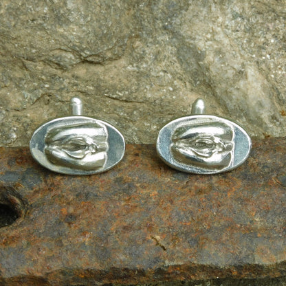 Adult Novelty Cufflinks (Intimate Design), Handcast Pewter Design, Polished Finish