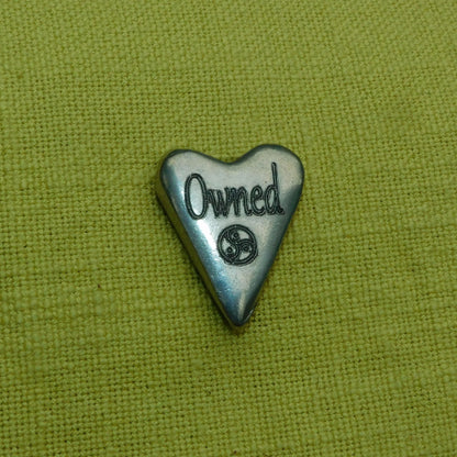 Owned Heart, BDSM Pocket Token, BDSM Accessories, Sub Aftercare Token, Aftercare Submissive, Handmade, in Fine Pewter, by William Sturt