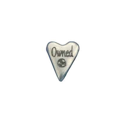Owned Heart, BDSM Pocket Token, BDSM Accessories, Sub Aftercare Token, Aftercare Submissive, Handmade, in Fine Pewter, by William Sturt