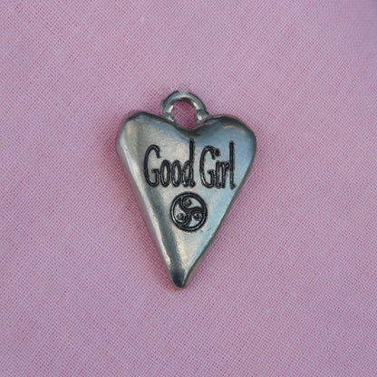 Bite Me, BDSM Pendant, Knotted Cord, BDSM Accessories, Sub Pendant, Sub Anklet, Sub Bracelet, Handmade, in Fine Pewter, by William Sturt