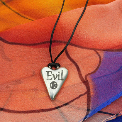 Evil, BDSM Pendant, Knotted Cord, BDSM Accessories, Sub Pendant, Sub Anklet, Sub Bracelet, Handmade, in Fine Pewter, by William Sturt