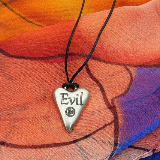 Evil, BDSM Pendant, Knotted Cord, BDSM Accessories, Sub Pendant, Sub Anklet, Sub Bracelet, Handmade, in Fine Pewter, by William Sturt
