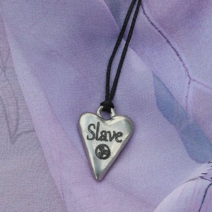 Slave, BDSM Pendant, Knotted Cord, BDSM Accessories, Sub Pendant, Sub Anklet, Sub Bracelet, Handmade, in Fine Pewter, by William Sturt