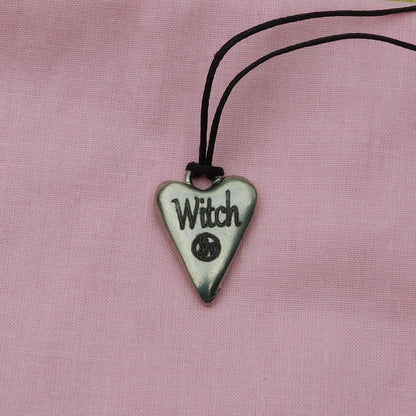 WItch, BDSM Pendant, Knotted Cord, BDSM Accessories, Sub Pendant, Sub Anklet, Sub Bracelet, Handmade, in Fine Pewter, by William Sturt