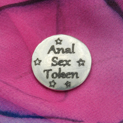 Anal Sex Token, BDSM Pocket Token, BDSM Accessories, Sub Aftercare Token, Aftercare Submissive, Handmade, in Fine Pewter, by William Sturt