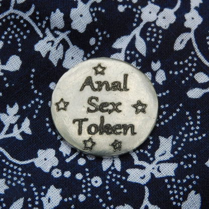 Anal Sex Token, BDSM Pocket Token, BDSM Accessories, Sub Aftercare Token, Aftercare Submissive, Handmade, in Fine Pewter, by William Sturt