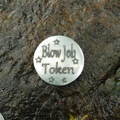 Blow Job Token, BDSM Pocket Token, BDSM Accessories, Sub Aftercare Token, Aftercare Submissive, Handmade, in Fine Pewter, by William Sturt