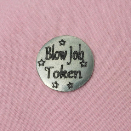 Blow Job Token, BDSM Pocket Token, BDSM Accessories, Sub Aftercare Token, Aftercare Submissive, Handmade, in Fine Pewter, by William Sturt