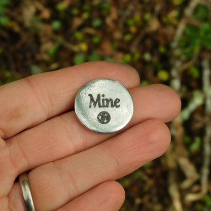 Mine Token, BDSM Pocket Token, BDSM Accessories, Sub Aftercare Token, Aftercare Submissive, Handmade, in Fine Pewter, by William Sturt