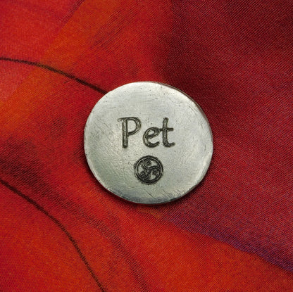 Pet Token, BDSM Pocket Token, BDSM Accessories, Sub Aftercare Token, Aftercare Submissive, Handmade, in Fine Pewter, by William Sturt
