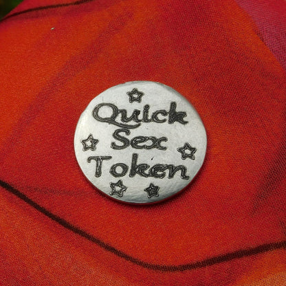 Quick Sex Token, BDSM Pocket Token, BDSM Accessories, Sub Aftercare Token, Aftercare Submissive, Handmade, in Fine Pewter, by William Sturt