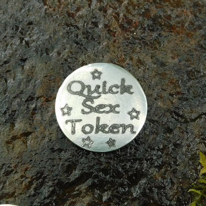 Quick Sex Token, BDSM Pocket Token, BDSM Accessories, Sub Aftercare Token, Aftercare Submissive, Handmade, in Fine Pewter, by William Sturt