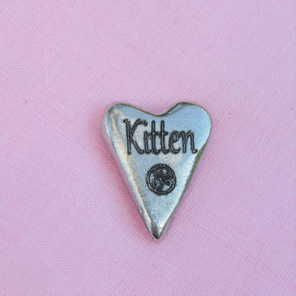 Kitten, BDSM Pocket Token, BDSM Accessories, Sub Aftercare Token, Aftercare Submissive, Handmade, in Fine Pewter, by William Sturt