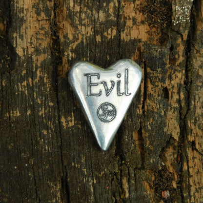 Evil, BDSM Pocket Token, BDSM Accessories, Sub Aftercare Token, Aftercare Submissive, Handmade, in Fine Pewter, by William Sturt