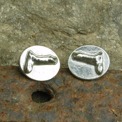 Adult Novelty Cufflinks (Phallic Design), Handcast Pewter Cufflinks, Polished Finish