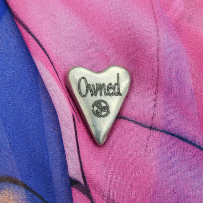 Owned Heart, BDSM Pocket Token, BDSM Accessories, Sub Aftercare Token, Aftercare Submissive, Handmade, in Fine Pewter, by William Sturt