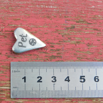 Owned Heart, BDSM Pocket Token, BDSM Accessories, Sub Aftercare Token, Aftercare Submissive, Handmade, in Fine Pewter, by William Sturt