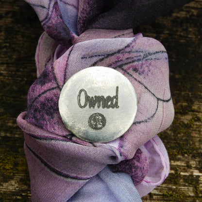 Owned, BDSM Pocket Token, BDSM Accessories, Sub Aftercare Token, Aftercare Submissive, Handmade, in Fine Pewter, by William Sturt