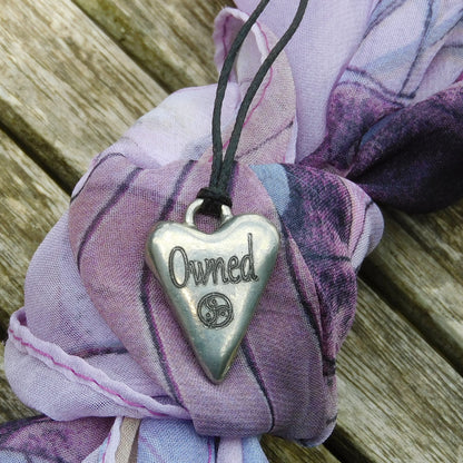 Owned, BDSM Pendant, Knotted Cord, BDSM Accessories, Sub Pendant, Sub Anklet, Sub Bracelet, Handmade, in Fine Pewter, by William Sturt