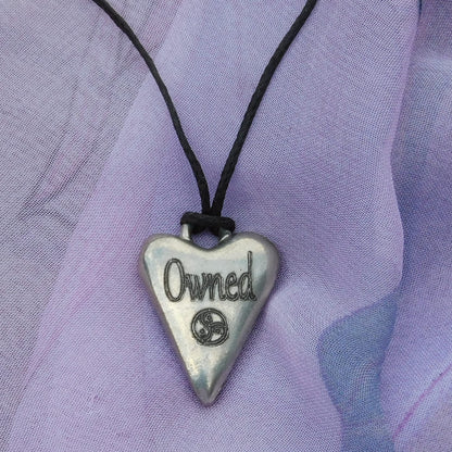 Owned, BDSM Pendant, Knotted Cord, BDSM Accessories, Sub Pendant, Sub Anklet, Sub Bracelet, Handmade, in Fine Pewter, by William Sturt