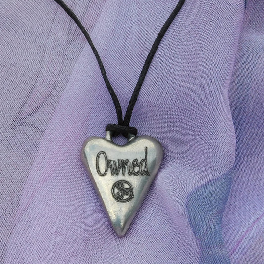 Owned, BDSM Pendant, Knotted Cord, BDSM Accessories, Sub Pendant, Sub Anklet, Sub Bracelet, Handmade, in Fine Pewter, by William Sturt