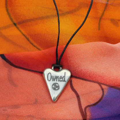 Owned, BDSM Pendant, Knotted Cord, BDSM Accessories, Sub Pendant, Sub Anklet, Sub Bracelet, Handmade, in Fine Pewter, by William Sturt