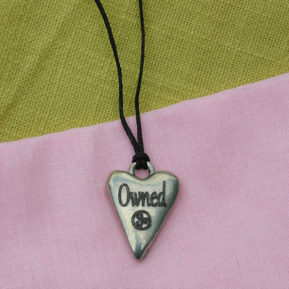 Owned, BDSM Pendant, Knotted Cord, BDSM Accessories, Sub Pendant, Sub Anklet, Sub Bracelet, Handmade, in Fine Pewter, by William Sturt