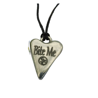 Bite Me, BDSM Pendant, Knotted Cord, BDSM Accessories, Sub Pendant, Sub Anklet, Sub Bracelet, Handmade, in Fine Pewter, by William Sturt