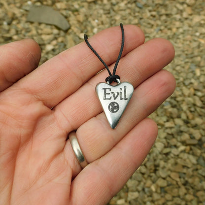 Evil, BDSM Pendant, Knotted Cord, BDSM Accessories, Sub Pendant, Sub Anklet, Sub Bracelet, Handmade, in Fine Pewter, by William Sturt