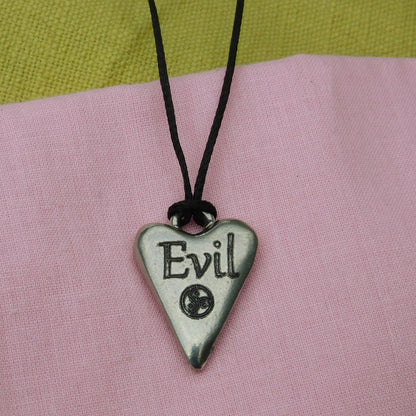 Evil, BDSM Pendant, Knotted Cord, BDSM Accessories, Sub Pendant, Sub Anklet, Sub Bracelet, Handmade, in Fine Pewter, by William Sturt