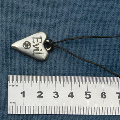 Evil, BDSM Pendant, Knotted Cord, BDSM Accessories, Sub Pendant, Sub Anklet, Sub Bracelet, Handmade, in Fine Pewter, by William Sturt