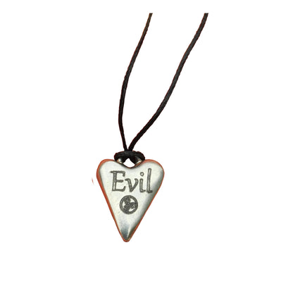 Evil, BDSM Pendant, Knotted Cord, BDSM Accessories, Sub Pendant, Sub Anklet, Sub Bracelet, Handmade, in Fine Pewter, by William Sturt