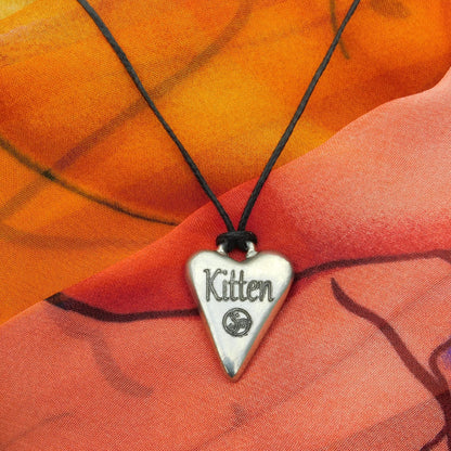 Kitten, BDSM Pendant, Knotted Cord, BDSM Accessories, Sub Pendant, Sub Anklet, Sub Bracelet, Handmade, in Fine Pewter, by William Sturt