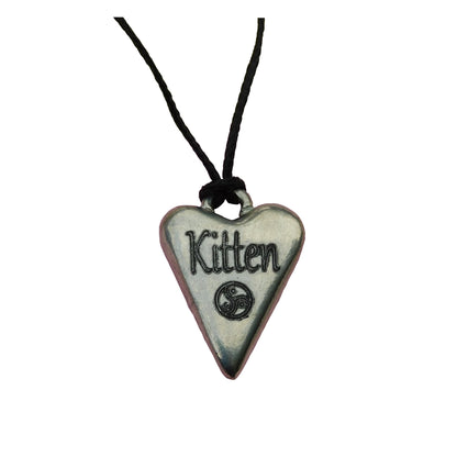 Kitten, BDSM Pendant, Knotted Cord, BDSM Accessories, Sub Pendant, Sub Anklet, Sub Bracelet, Handmade, in Fine Pewter, by William Sturt