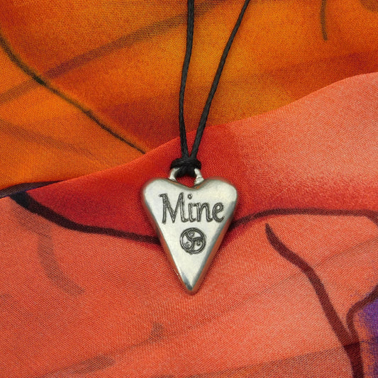 Mine, BDSM Pendant, Knotted Cord, BDSM Accessories, Sub Pendant, Sub Anklet, Sub Bracelet, Handmade, in Fine Pewter, by William Sturt