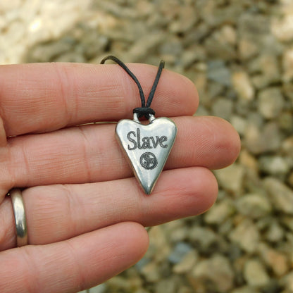 Slave, BDSM Pendant, Knotted Cord, BDSM Accessories, Sub Pendant, Sub Anklet, Sub Bracelet, Handmade, in Fine Pewter, by William Sturt
