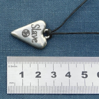 Slave, BDSM Pendant, Knotted Cord, BDSM Accessories, Sub Pendant, Sub Anklet, Sub Bracelet, Handmade, in Fine Pewter, by William Sturt