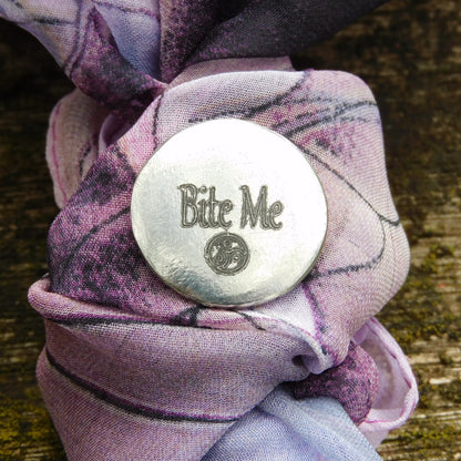 Bite Me Token, BDSM Pocket Token, BDSM Accessories, Sub Aftercare Token, Aftercare Submissive, Handmade, in Fine Pewter, by William Sturt
