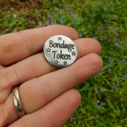 Bondage Token, BDSM Pocket Token, BDSM Accessories, Sub Aftercare Token, Aftercare Submissive, Handmade, in Fine Pewter, by William Sturt