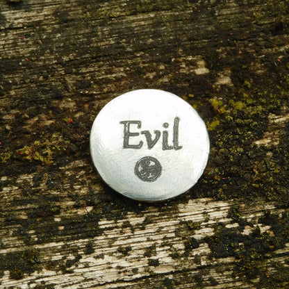 Evil Token, BDSM Pocket Token, BDSM Accessories, Sub Aftercare Token, Aftercare Submissive, Handmade, in Fine Pewter, by William Sturt