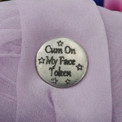 Cum On My Face Token, BDSM Pocket , BDSM Accessories, Sub Aftercare Token, Aftercare Submissive, Handmade, in Fine Pewter, by William Sturt