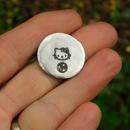 Kitty Token, BDSM Pocket Token, BDSM Accessories, Sub Aftercare Token, Aftercare Submissive, Handmade, in Fine Pewter, by William Sturt
