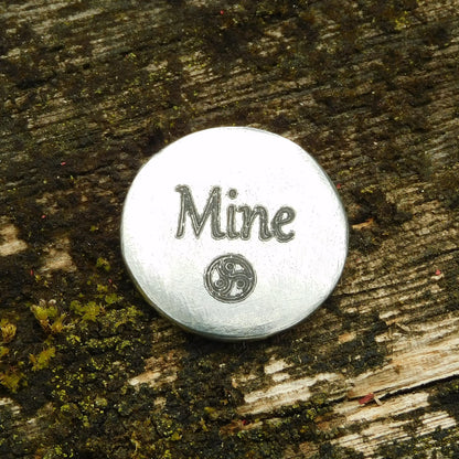 Mine Token, BDSM Pocket Token, BDSM Accessories, Sub Aftercare Token, Aftercare Submissive, Handmade, in Fine Pewter, by William Sturt