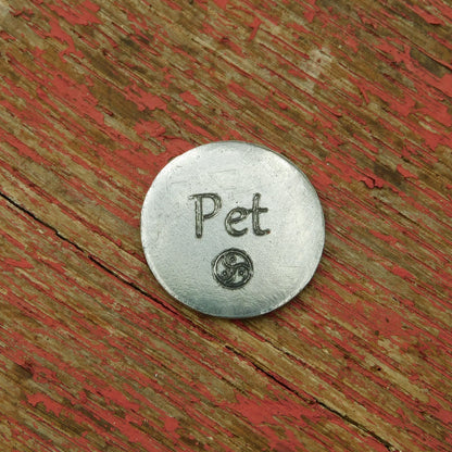 Pet Token, BDSM Pocket Token, BDSM Accessories, Sub Aftercare Token, Aftercare Submissive, Handmade, in Fine Pewter, by William Sturt