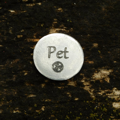 Pet Token, BDSM Pocket Token, BDSM Accessories, Sub Aftercare Token, Aftercare Submissive, Handmade, in Fine Pewter, by William Sturt