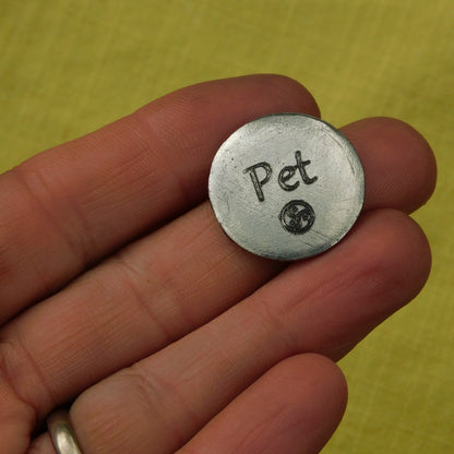 Pet Token, BDSM Pocket Token, BDSM Accessories, Sub Aftercare Token, Aftercare Submissive, Handmade, in Fine Pewter, by William Sturt