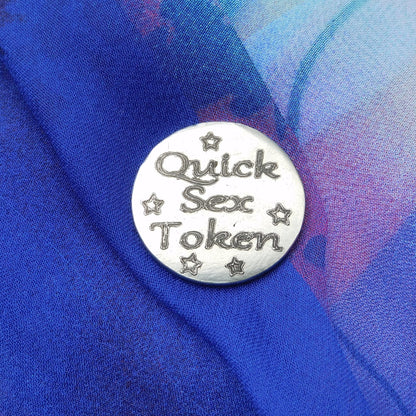 Quick Sex Token, BDSM Pocket Token, BDSM Accessories, Sub Aftercare Token, Aftercare Submissive, Handmade, in Fine Pewter, by William Sturt