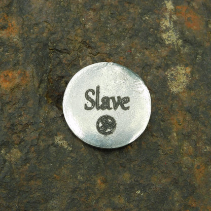 Slave Token, BDSM Pocket Token, BDSM Accessories, Sub Aftercare Token, Aftercare Submissive, Handmade, in Fine Pewter, by William Sturt
